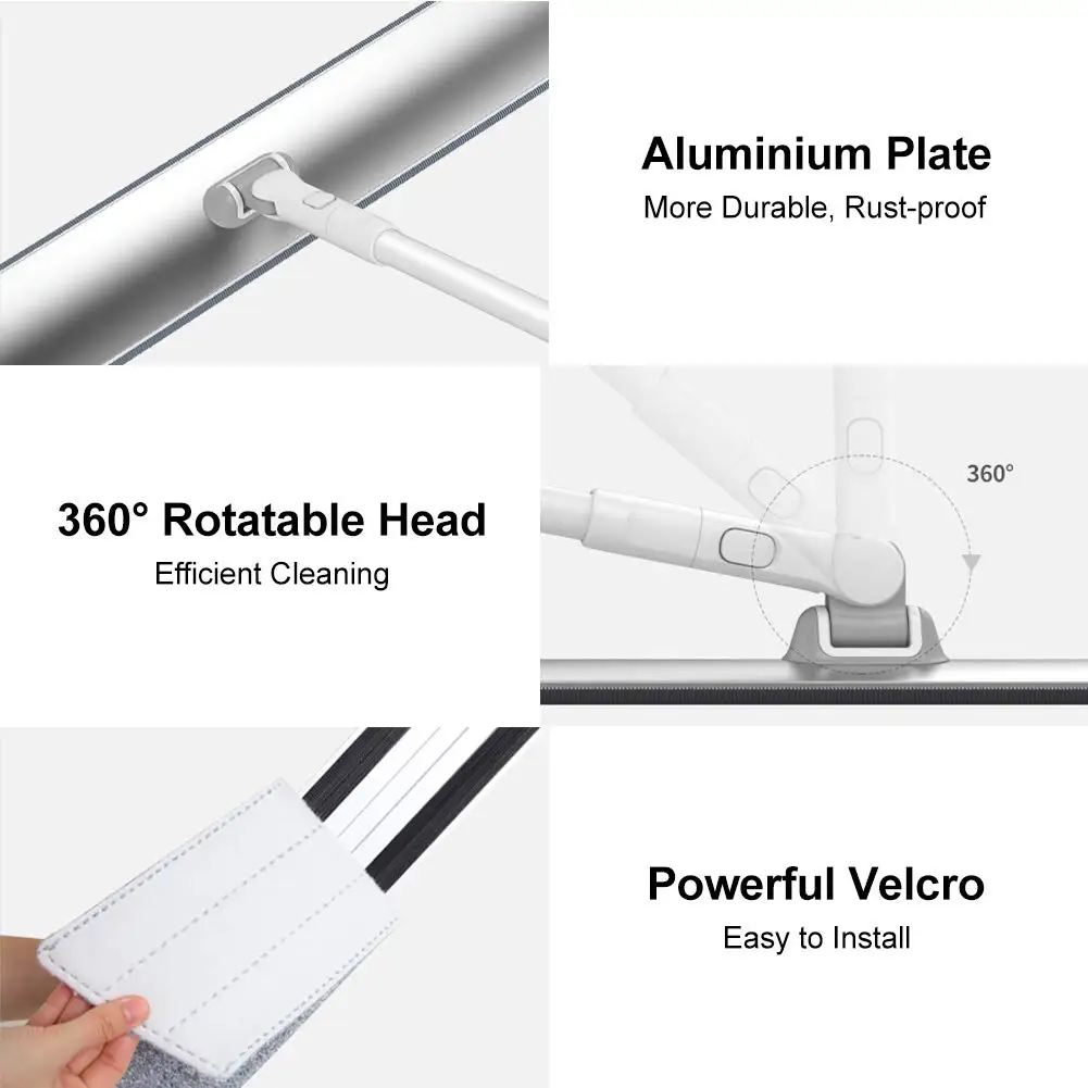 Amazon E5 Without Bucket Microfiber Flat Head Mop For Floor Cleaning Walls With 2 Microfiber Pads