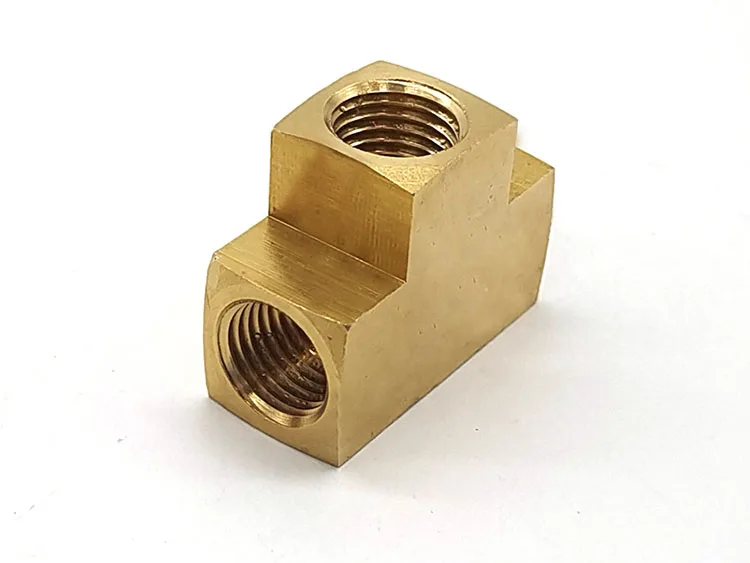 BSP NPT 1/8 1/4 male female thread tee type 3 way brass Connector pipe fitting