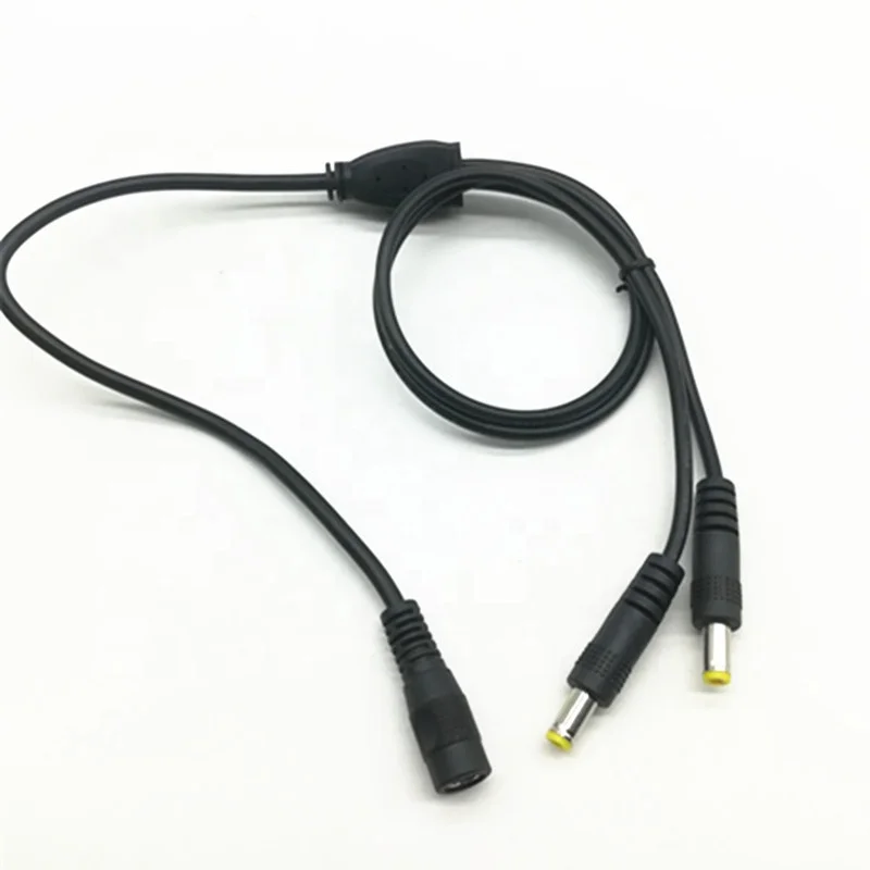 Wholesale 5.5*1.7mm DC female to 2 male DC 5.5x1.7mm dc power plug splitter cable for Laptop Charger