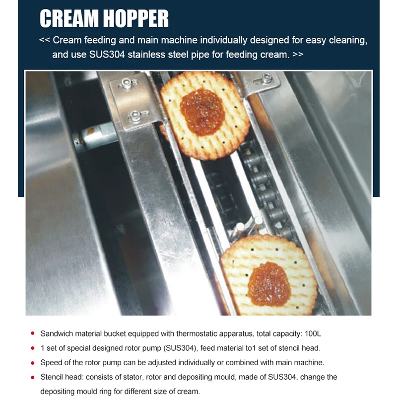 Brand New Single Lane Cracker Biscuit Making Sandwiching Machine With Packing Machine