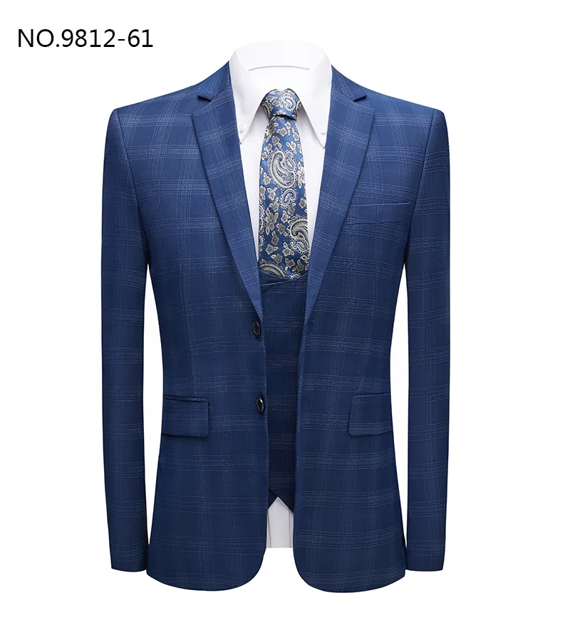 Duobel breast 3 buttoned waistcoat suits set