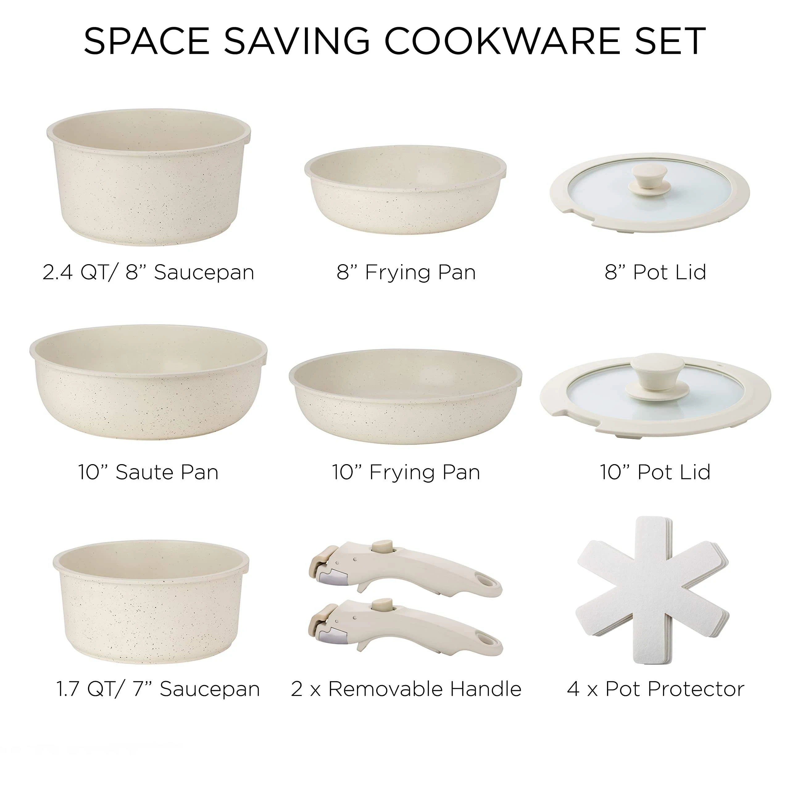 Kitchen 13 Piece Pots And Pans Set Oven Safe Nonstick Kitchen Cookware With Removable Handle