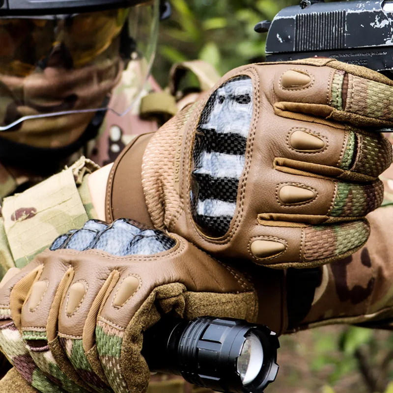 2023 Tactical Gloves CS Anti-collision Carbon Fiber Shell Anti Drop Anti Slip Wear-resistant Five Finger Touch Screen Gloves