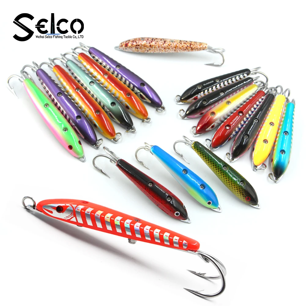 Plastic Sea Fishing Trolling Lures fishing two stainless steel hooks hard bait