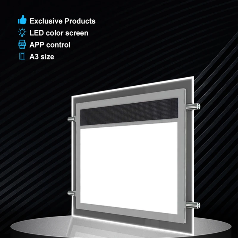 Подвесная фоторамка светодиодная коробка двухсторонняя недвижимость тонкая кристаллическая световая доска акриловая