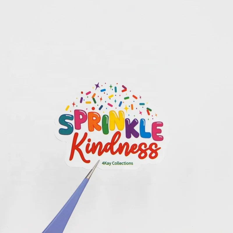 Custom Die Cut Sticker Gloss Vinyl Cartoon Packaging with Waterproof Printing Logo for Shipping Labels in Coffee Industry