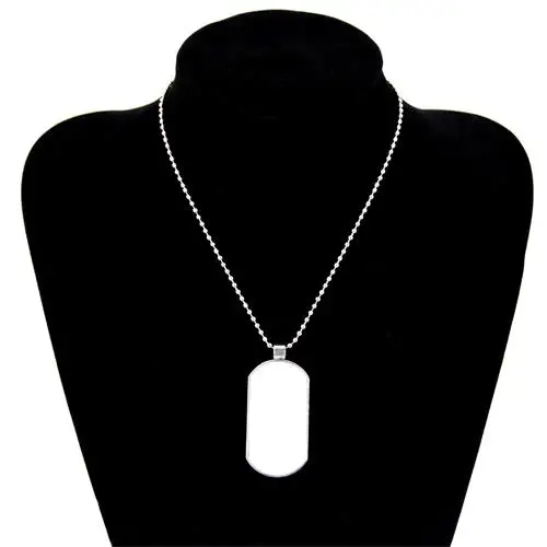 Custom Logo Stainless Steel Silver nameplate Military Brand Pendants Necklace ID Dog Tag Sublimation jewelry Blanks