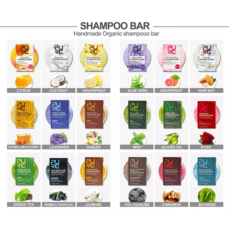  OEM Hair Shampoo Soap 100% Vegan Plant Extract Handmade Organic Wholesale 60g Create Your Own Logo Natural Solid