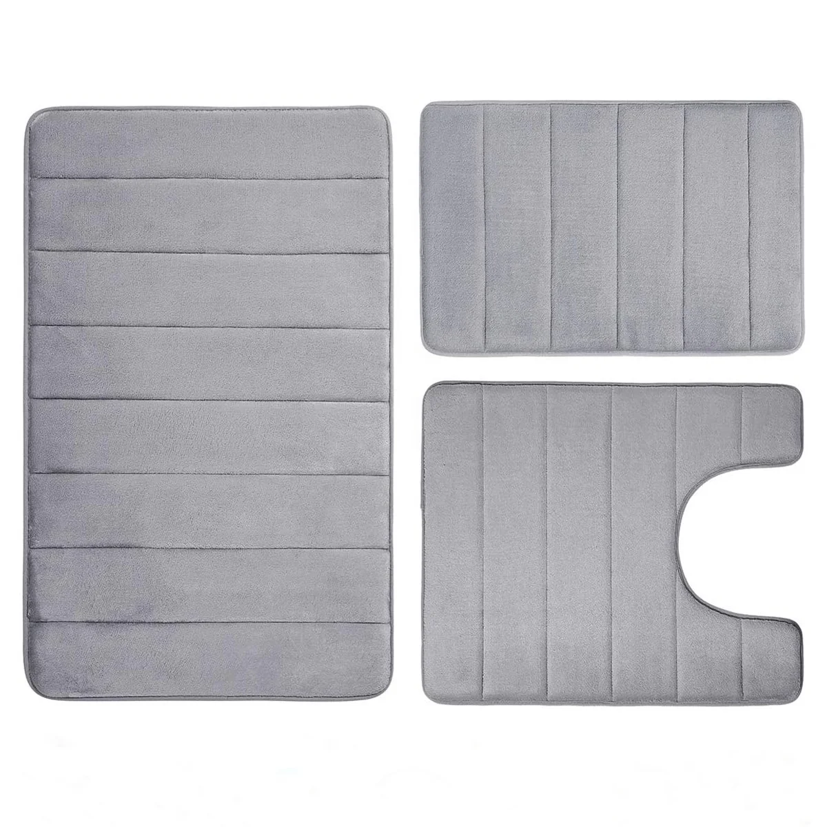 Memory Foam Bath Mat Anti Slip Bathroom Rugs Large Bath Rug Runner Carpets Floor Mat Kitchen Rugs  Soft Absorbent 3pcs