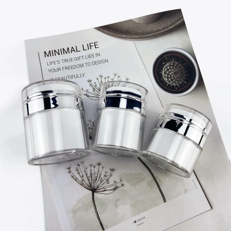 15ml 30ml Factory Price 50g airless serum pump jar Cosmetic Container For Skin Care Cream