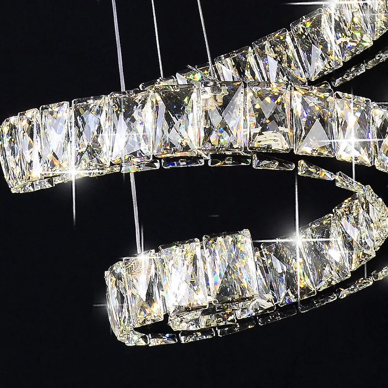 Modern and minimalist indoor living room exhibition hall  spiral shaped irregular crystal lamp