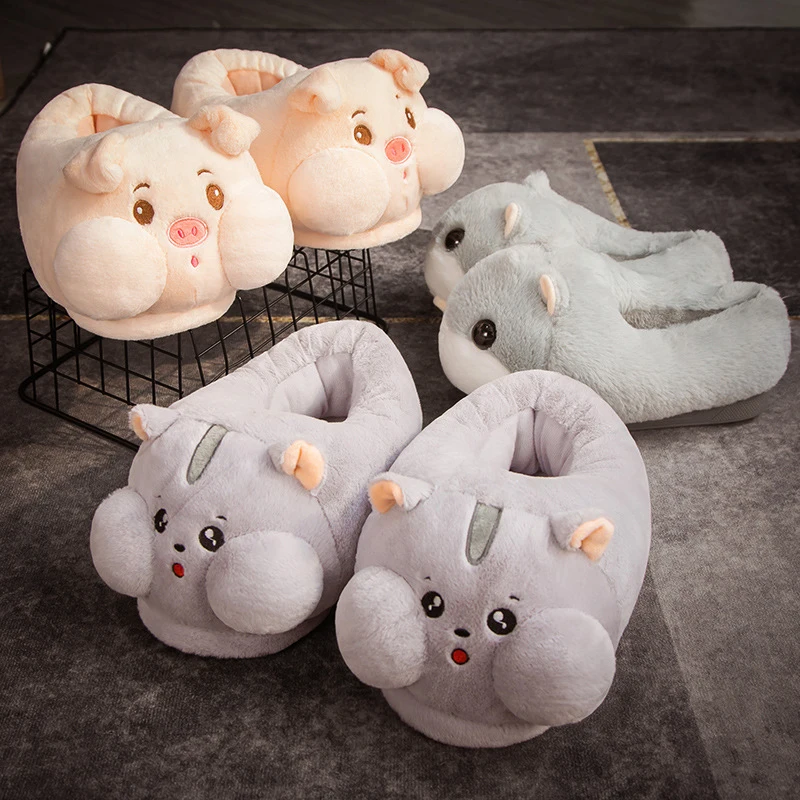 Funny Toys Cute Stuffed Poop Cartoon Slipper Autumn Winter Warm Female Indoor Outdoor Plush Poop Slippers