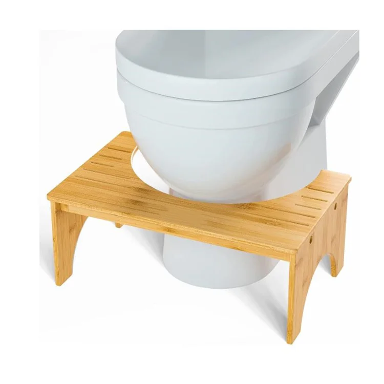 Bamboo Bathroom Step Toilet Squatting Stool Wooden Toilet Stool Bamboo Poop Stool for Bathroom