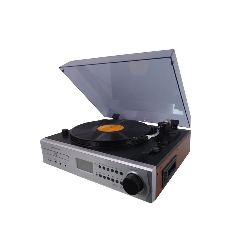 USB Turntable 3 Speed wooden gramophone turntable Record Player Vinyl to MP3 Converter with Speakers New