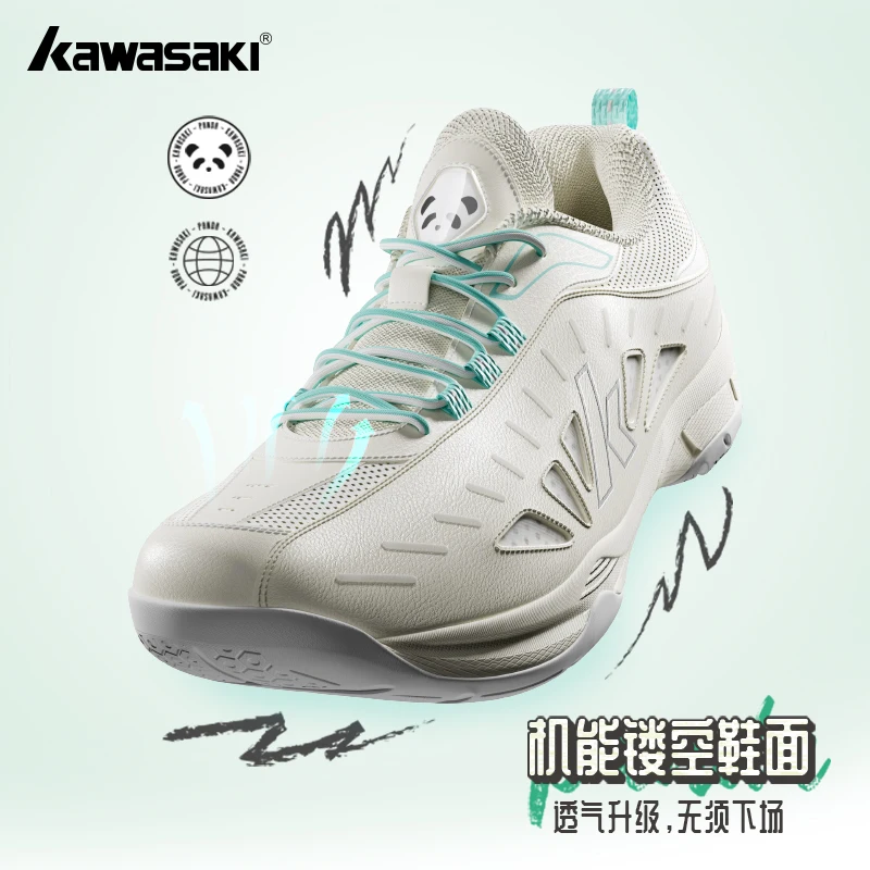 Kawasaki Professional Indoor/Outdoor K2B51-B3327 Panda Badminton Sport Shoes Athlete Wholesale Hot Sale Breathable Non-Slip PU