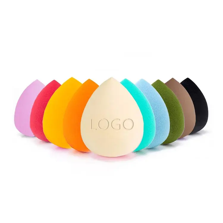 custom logo Soft tear drop egg shape non Latex Free make up Foundation 3D blender beauty cosmetic powder puff face make sponge