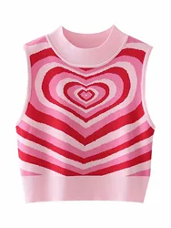 Изготовленным на заказ логосом Женский вязаный укороченный свитер жилет в консервативном стиле; Платье без рукавов с v-образным вырезом, трикотажная одежда, топы на бретелях