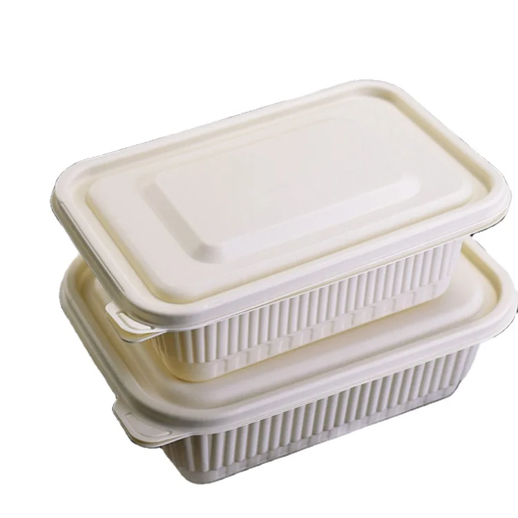 Одноразовые биоразлагаемые пластиковые коробки для кукурузного крахмала, Ланч-бокс Bento Clamshell