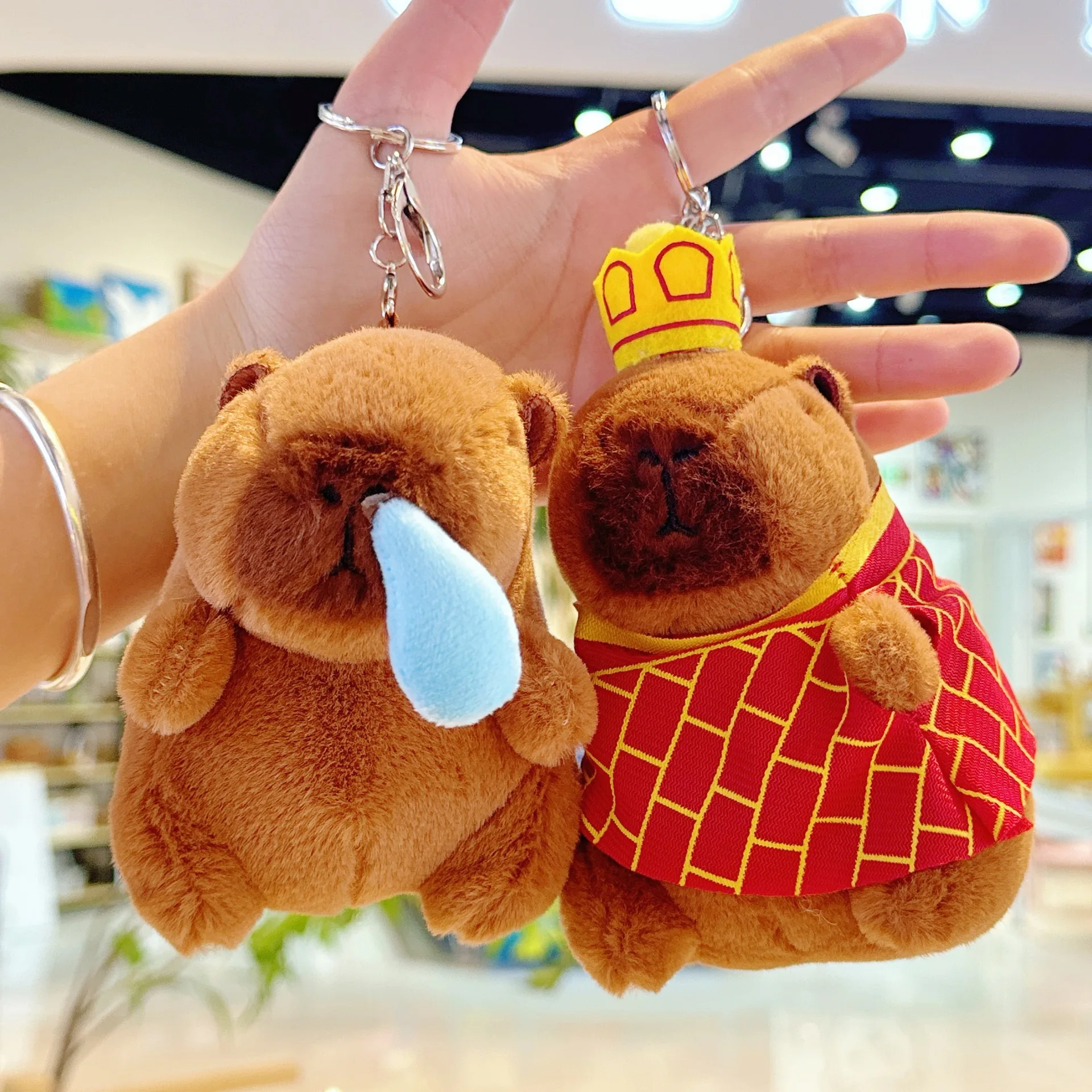 Hot sales soft Kawaii plushies stuffed animal hamster capybara keychain cute capybara Backpack decoration pendant