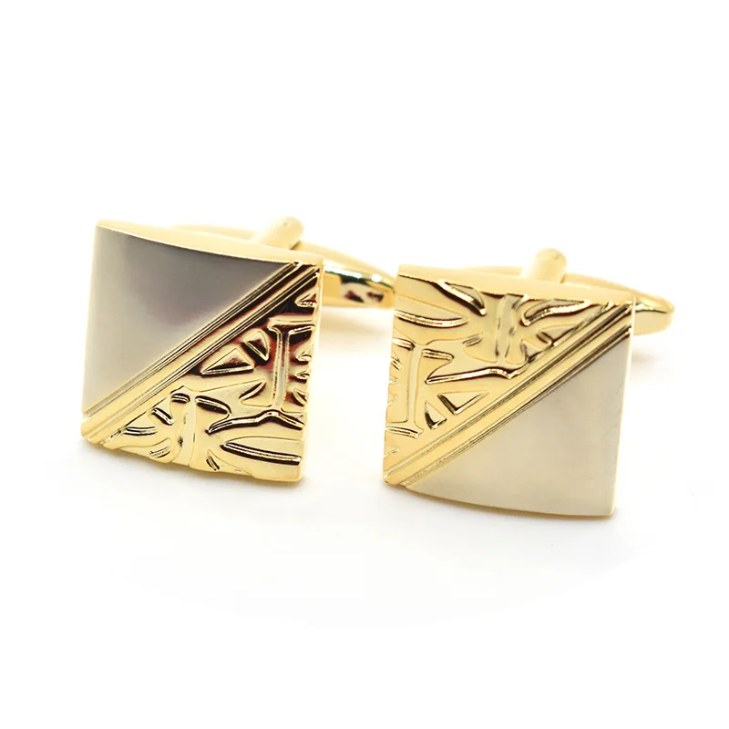 Wholesale New Arrival Gold Silver Two Tone Satin Texture Cuff links Custom Mens Business Suit Shirt Wedding Tuxedo Cufflinks