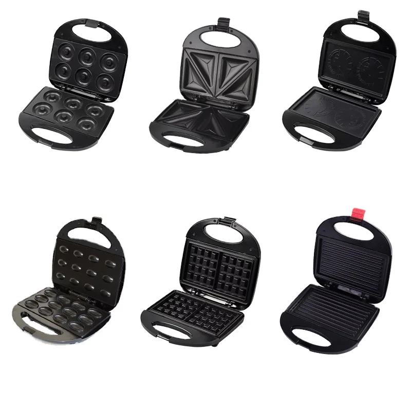 6 в 1 сэндвич-машина тарелки для завтрака на заказ дома 800 Вт Panini-гриль