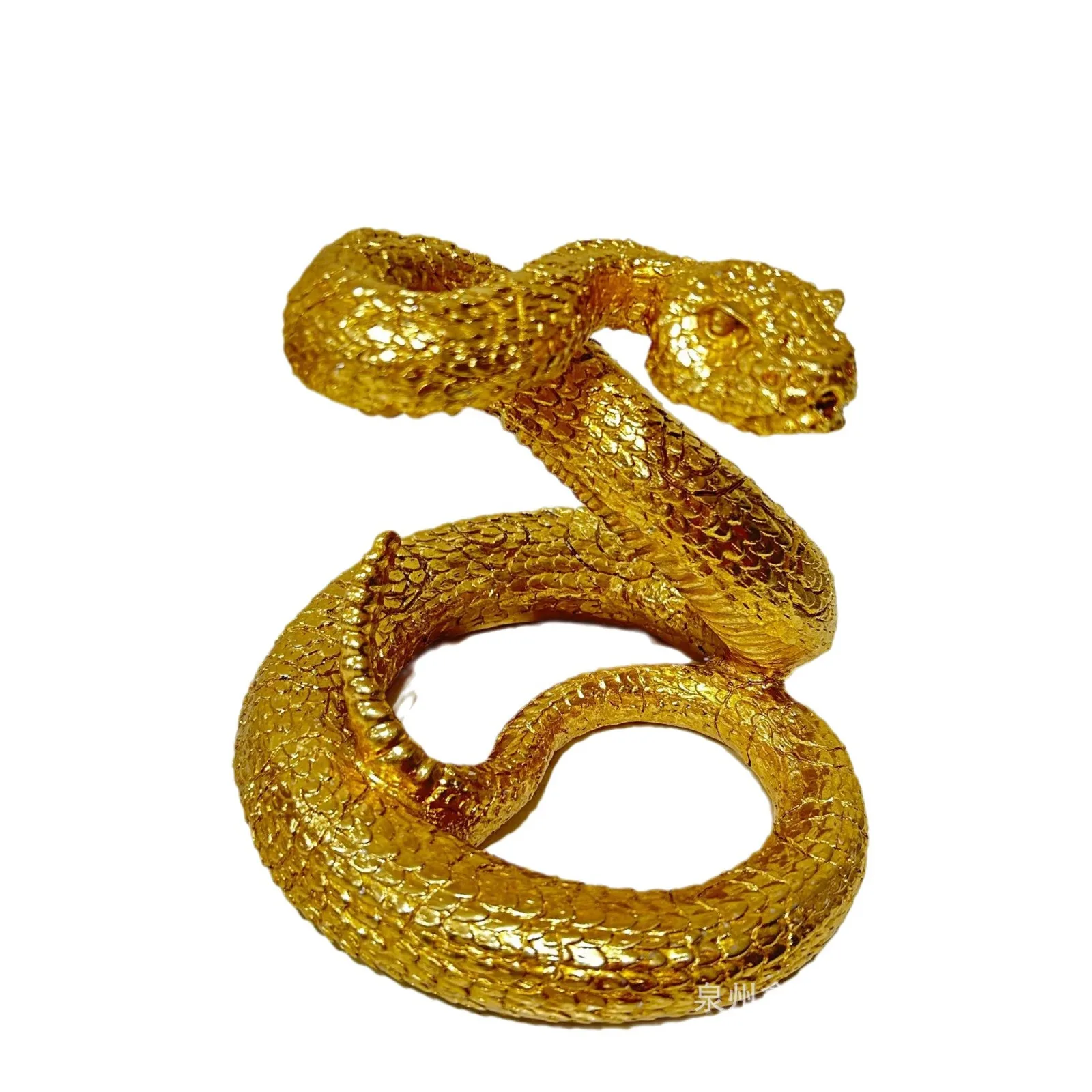 Year of the snake delicate light luxury gold plated upright rattlesnake decoration decorative resin crafts atmosphere pendulum