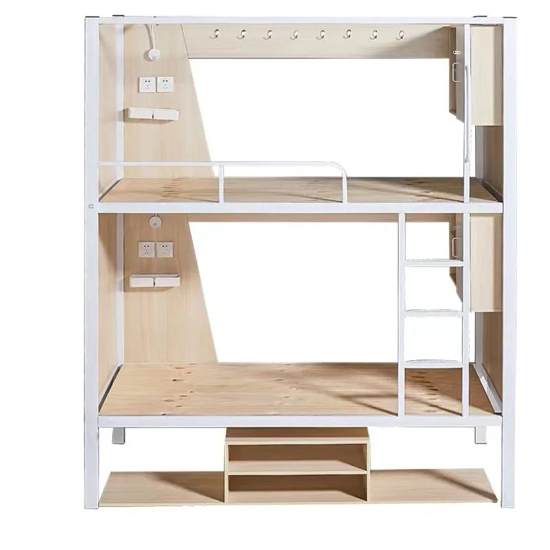 Boutique company apartment bed staff dormitory double layer iron bed student height canopy bed