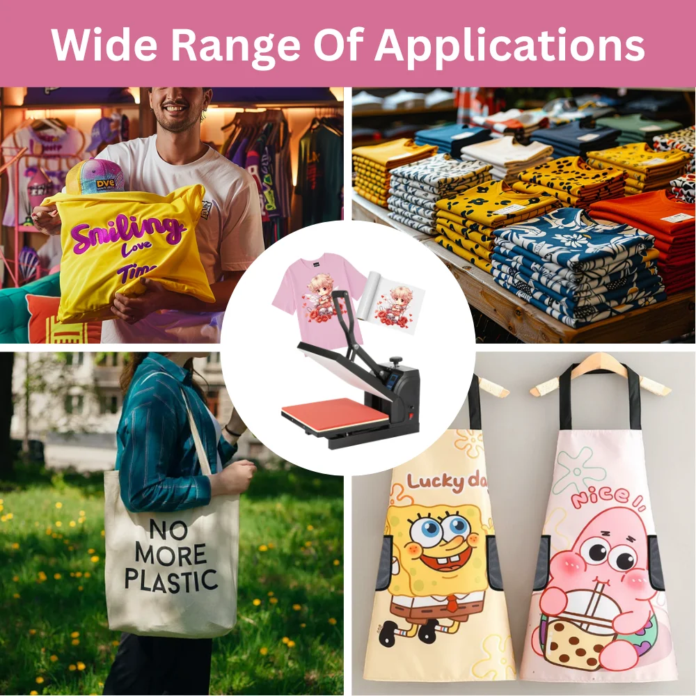 Erasmart Heat Press Machine 38*38cm Small Sublimation Transfer T-Shirt Heat Press Machine for High Quality