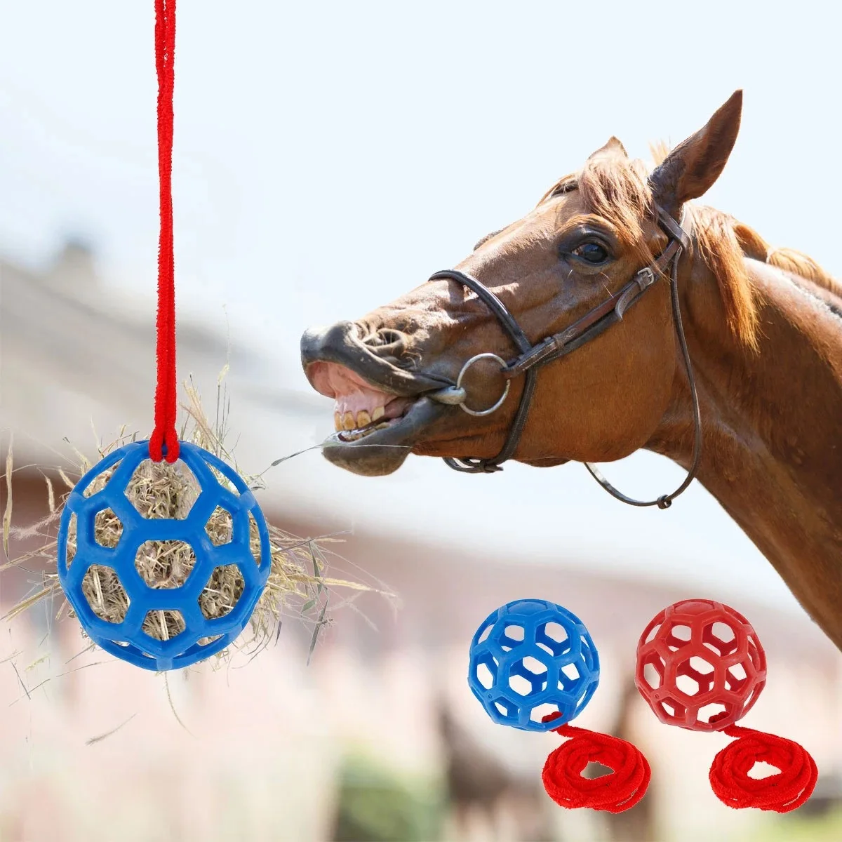 Hot Sale Horse Treat Ball Hay Feeder Toy Ball Hanging Feeding Toy for Horse Horse Goat Sheep Relieve Stress Goat Feeder Ball Toy