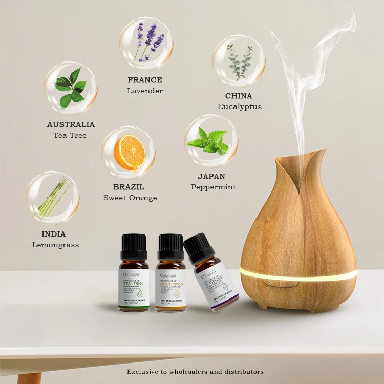 ORCHARD 2022 eco friendly mothers day gifts tea tree lavender mint therapeutic grade essential oils set box