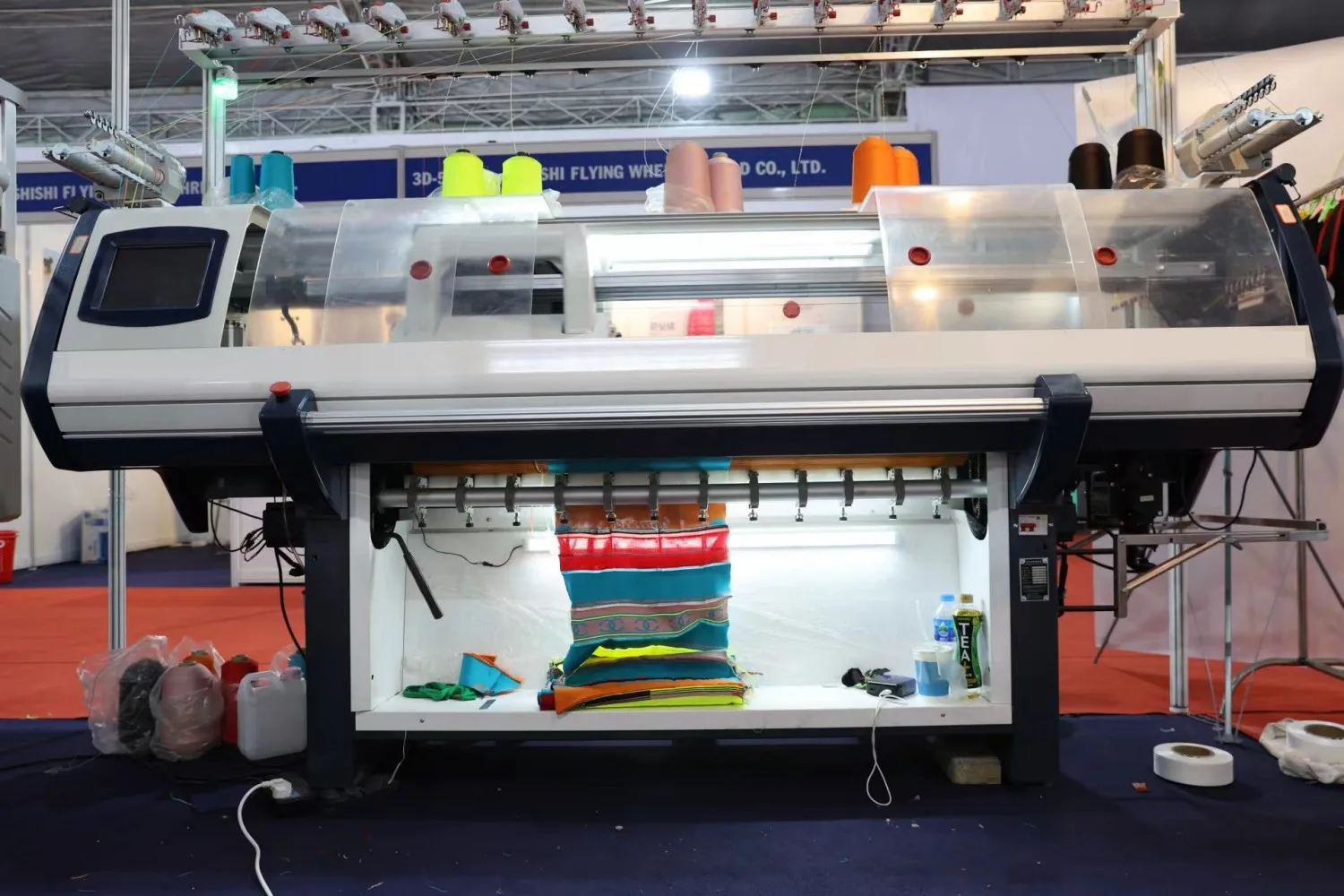 QS-140 Rib Cuff school uniform sweater Fully jacquard computerized flat knitting machine for collar