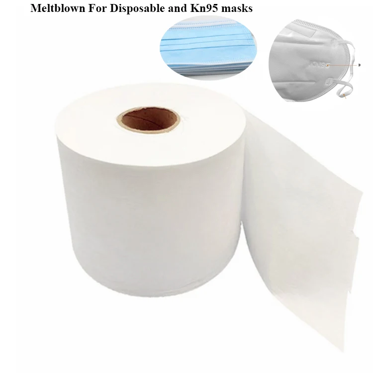 Hot Sale Filter Bfe99 H2o Kf94 Pfe 100 Polypropylene Pp Spunbonded Melt Blown Rolls 25gsm Mash Fabric Meltblown Nonwoven Fabric