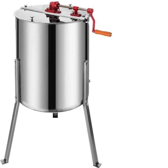 4 Frame Manual Honey Extractor Stainless Steel Honeycomb Spinner Crank Beekeeping