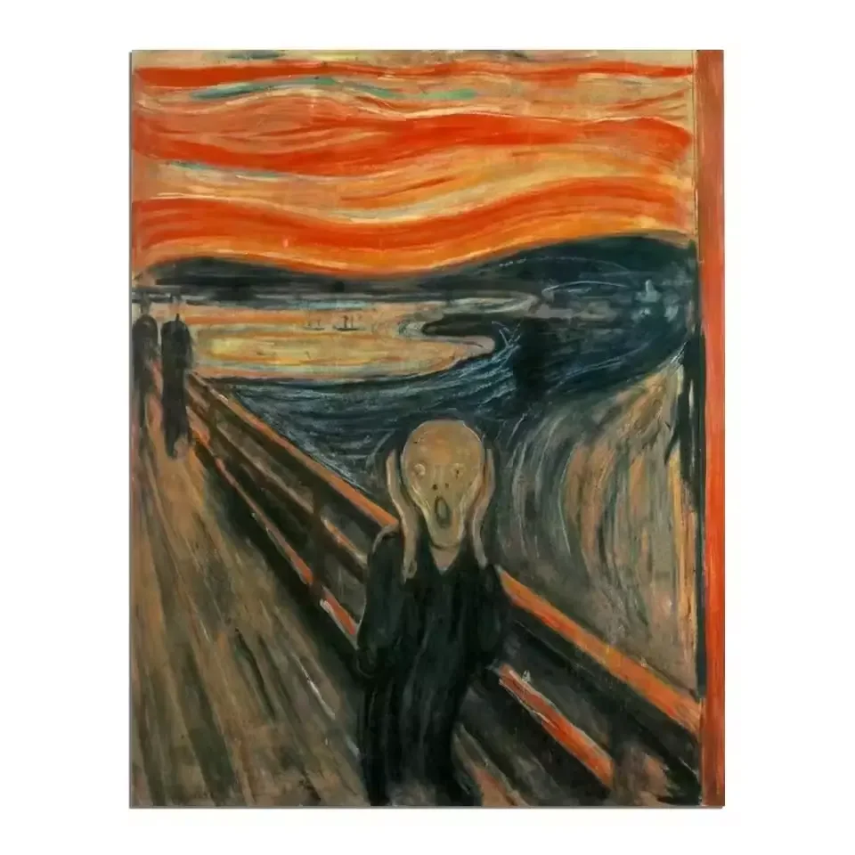 100% Cotton Paintings Canvas Gallery Collection Expressionism Handmade Oil Painting Scream By Edvard Munch