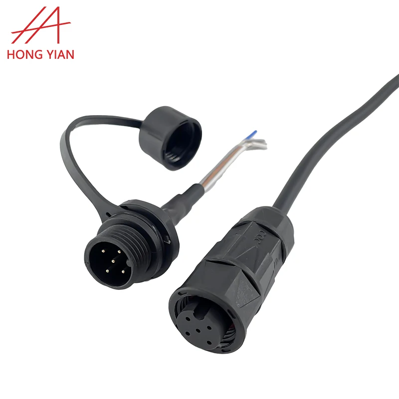 Automobile Plastic M16 Waterproof Male Female Plug Socket 5 pin 9 10 2 3 way IP67 IP68 UL2464 22AWG Cable M15 Wire Connector