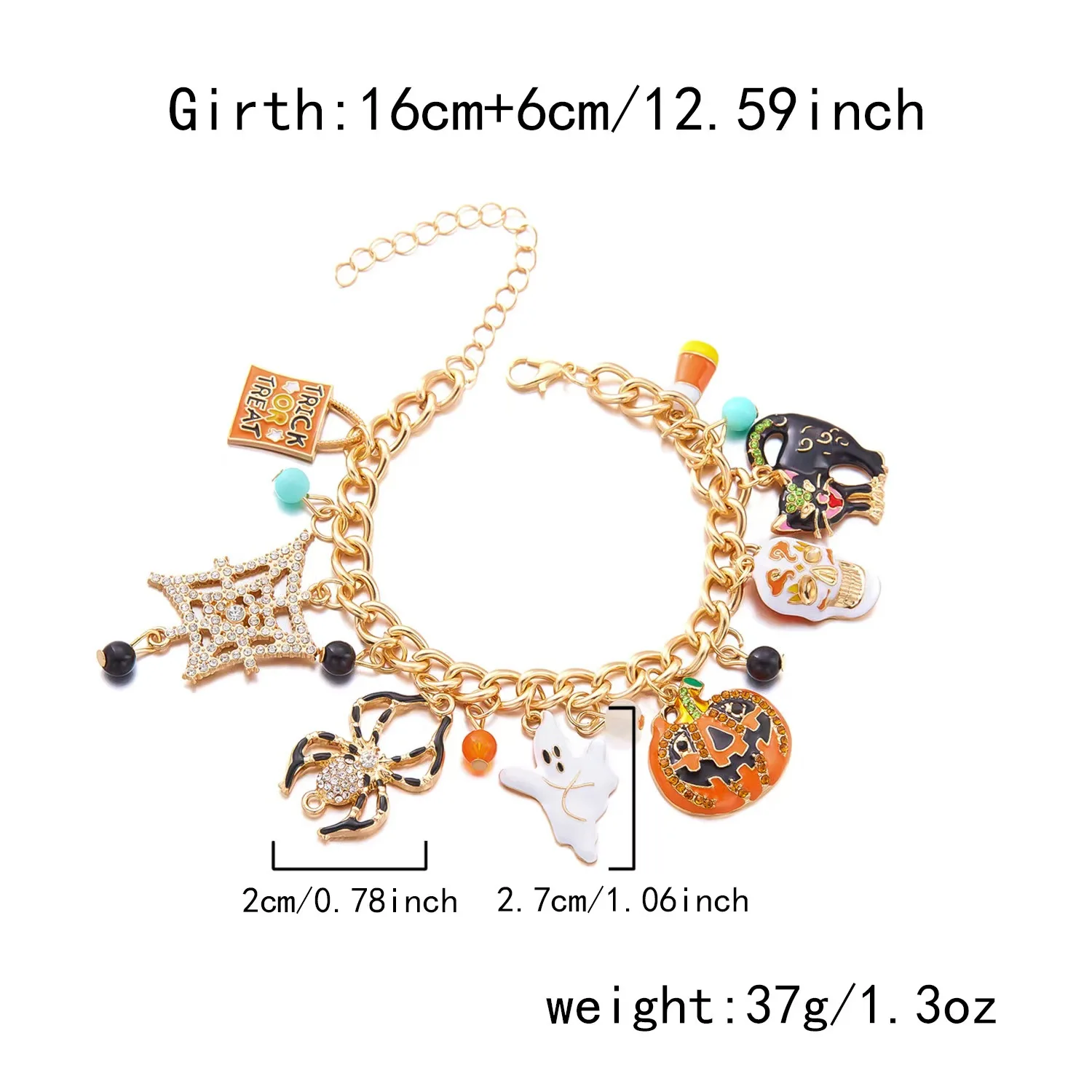 Popular character Halloween holiday hand jewelry dripping cartoon pumpkin skull Ghost spider Halloween jewelry