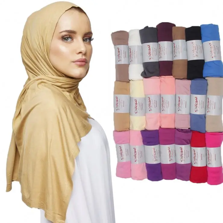 Scarf Women Hijab Wholesale Jersey 60*160cm Muslim Light Color Hijab