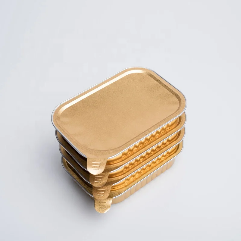 
Gold work home packing products 620ml aluminum foil Ice cream cake box 