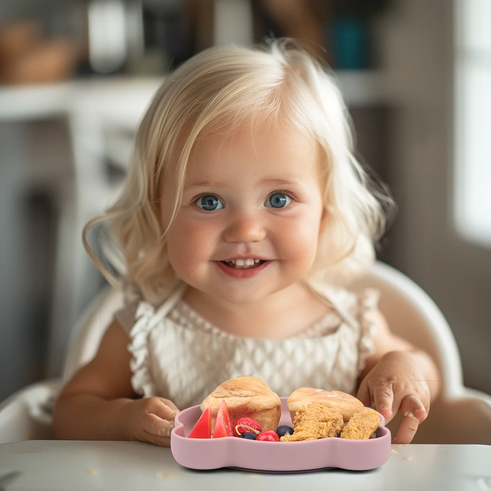 New Baby Product idea 2025 BPA FREE Food Grade Silicone Bowl Suction Cup Baby Feeding Plate Baby Silicone Bowl Plate
