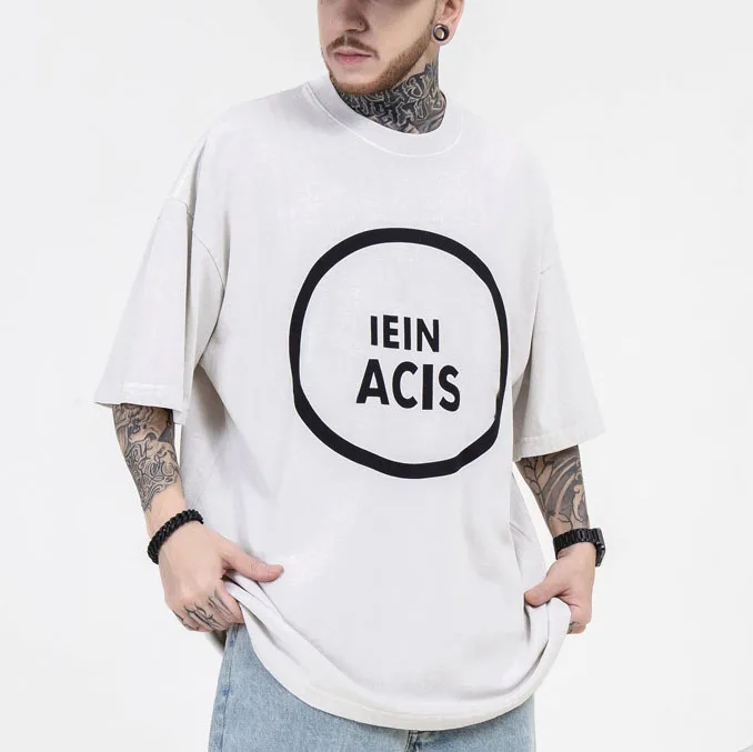 Wholesale bulk logo letters print factory stock white crewneck t shirt for men