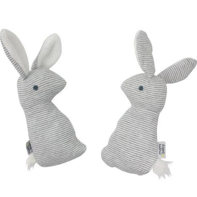 
Wholesale- Baby Cute Soft Animal Plush Hand Grap Toys Rattle Infant Baby Stripes Bunny Educational Gift Development Toys 