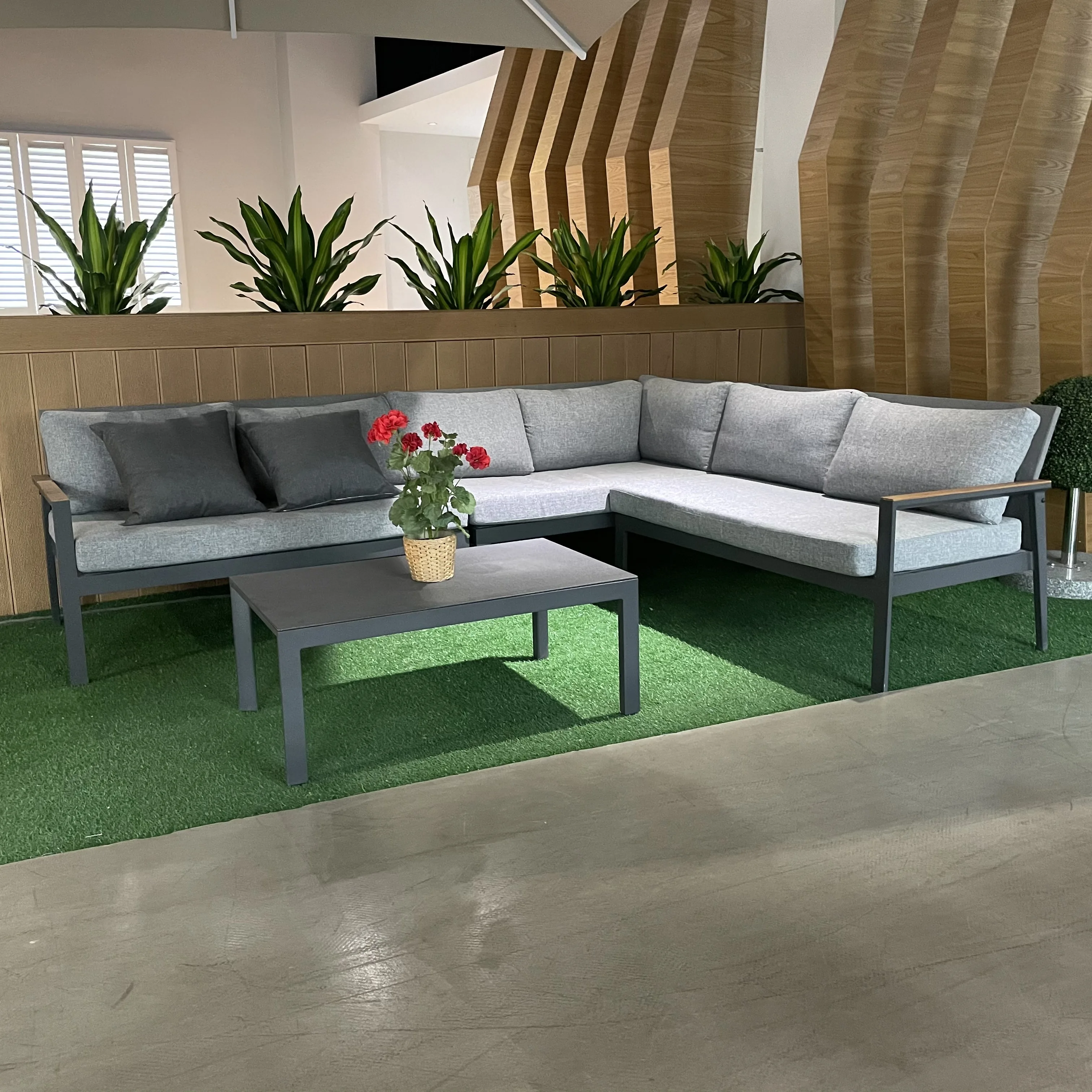 
New coming patio sectional aluminum sofa set rattan wicker outdoor garden furniture 