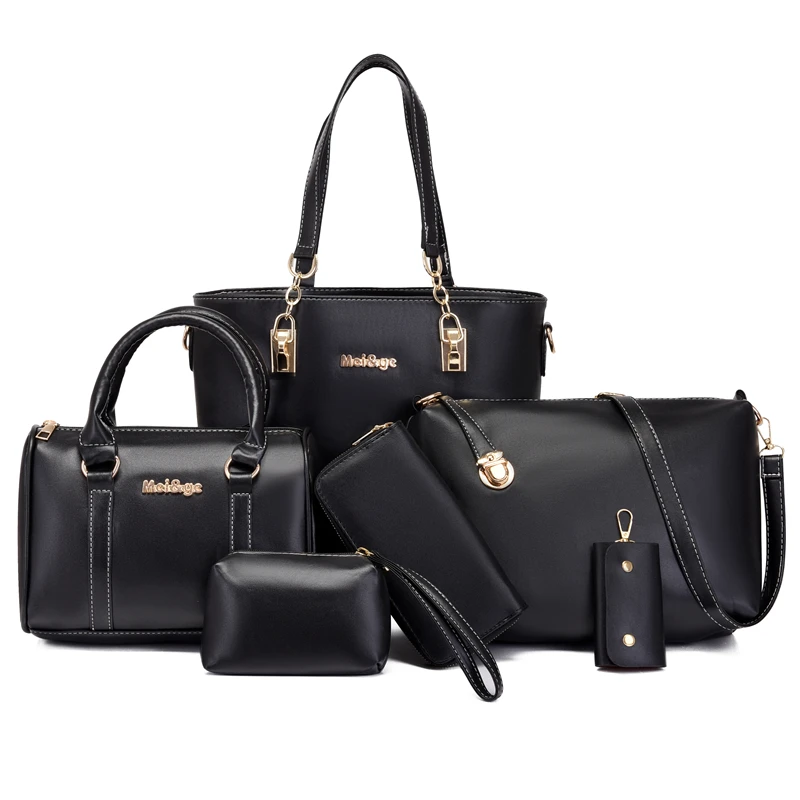 JIANUO High end handbag set name brand handbag 6pcs set bag