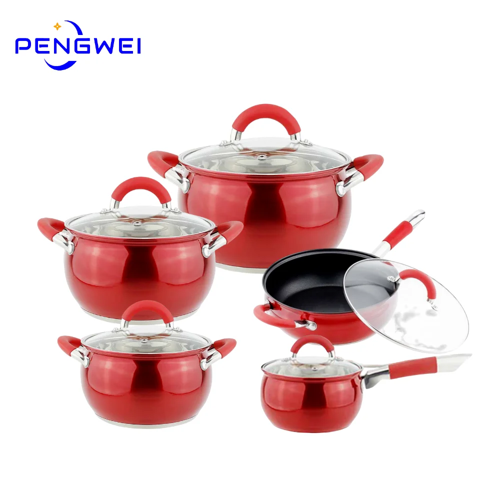 German Minimalist Style Kitchenware Cooking Pot Set Non Stick Coating Fry Pan And Pot Set Cookware Set