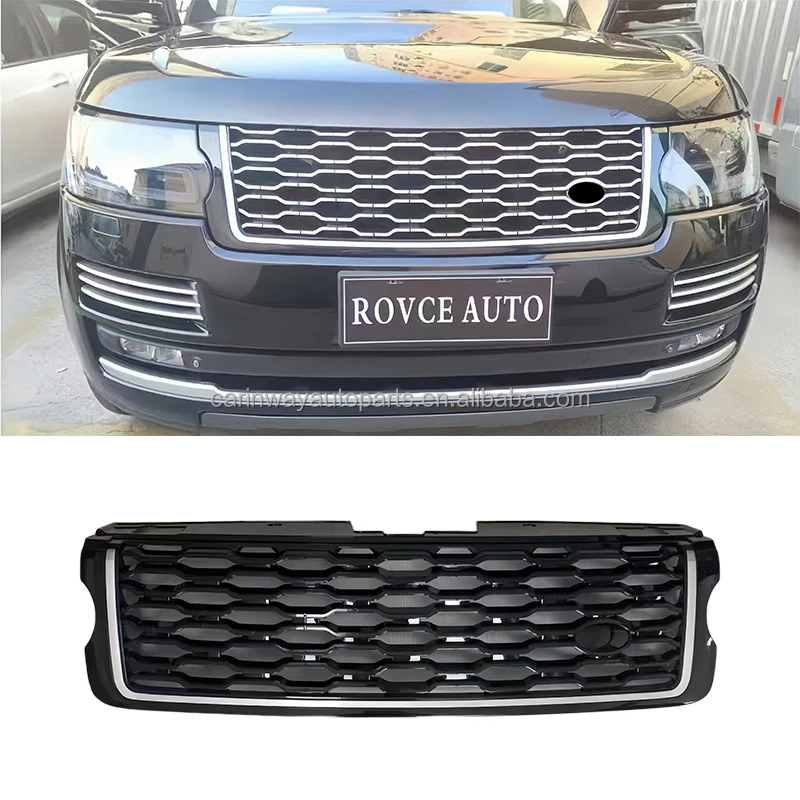 Defender Accessories Silver Stripe Front Grille Radiator Grill Auto Spare Body Parts For Land Rover Range Rover 2013-2017