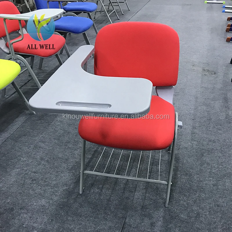 school student folding training study chair with writing pad tablet board