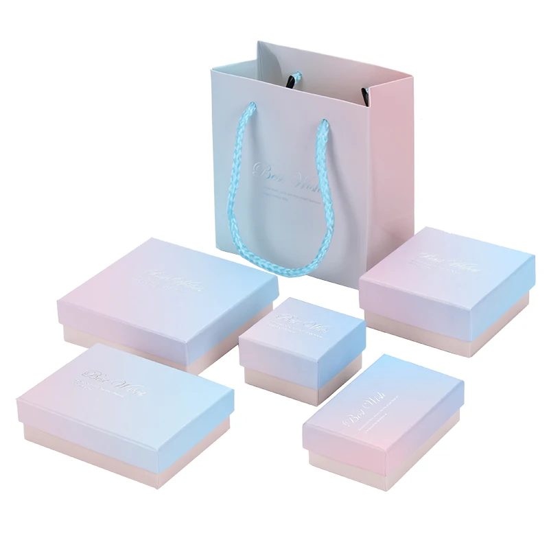 New Cardboard Jewelry Box Case Necklace Earring Brooch Exquisite Design Display Box Jewelry Jewelry Creative Packaging Box