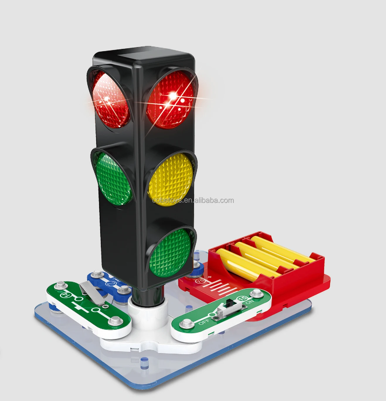 STEM toys  self-Assembled DIY kids  traffic single light benifit intelligence physical activities game