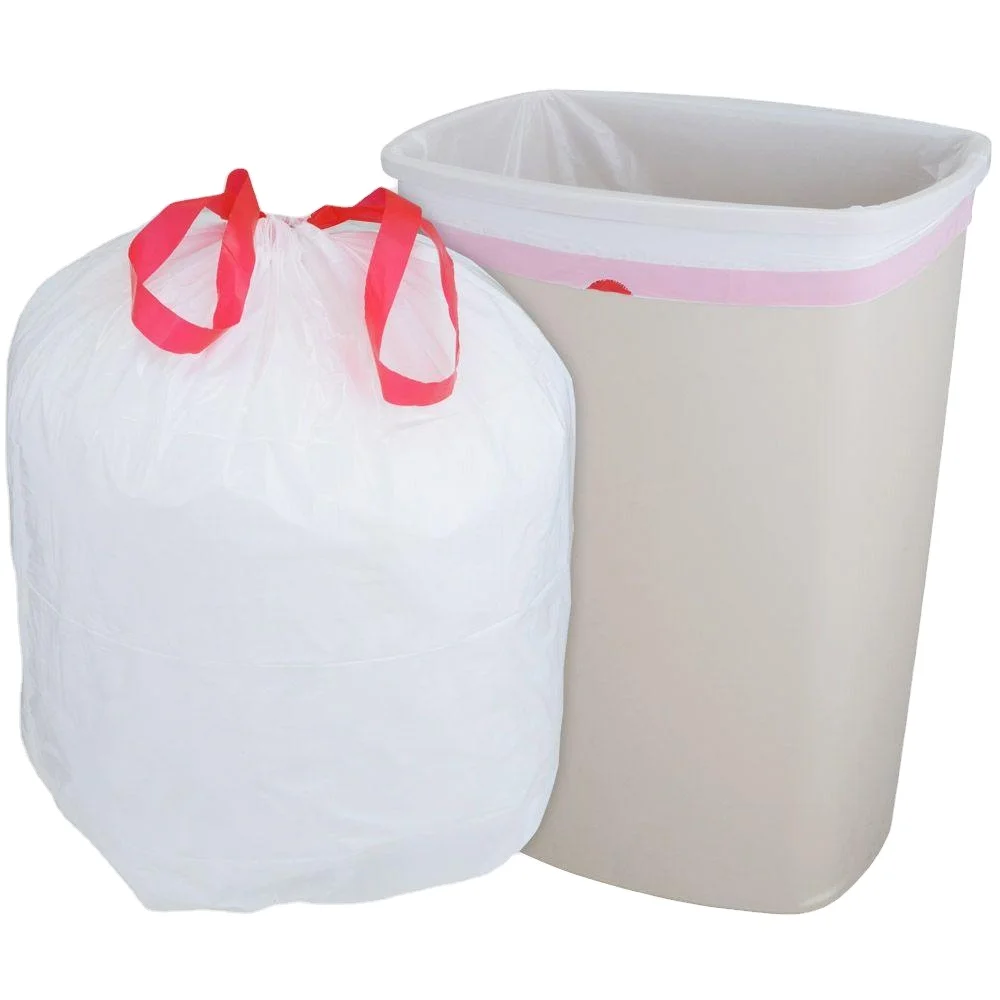 Rope Drawtape Garbage Bag Drawstring Trash Bags Bin Plastic Lineron Roll Used in Office and Home for rubbish