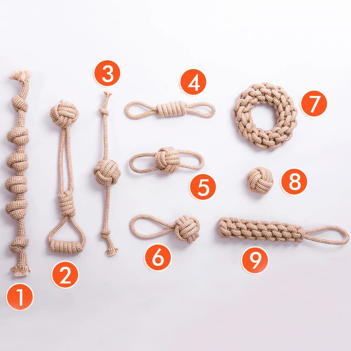 Primary Natural Hemp Interactive Chew Tug Dog Rope Toy Hemp Dog Toy